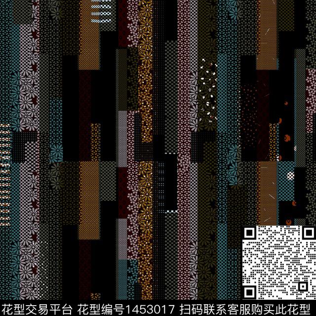 格子字母男装满版花数码印花华亿平台下载（图片编号: 1453017） - 瓦栏（Walan）