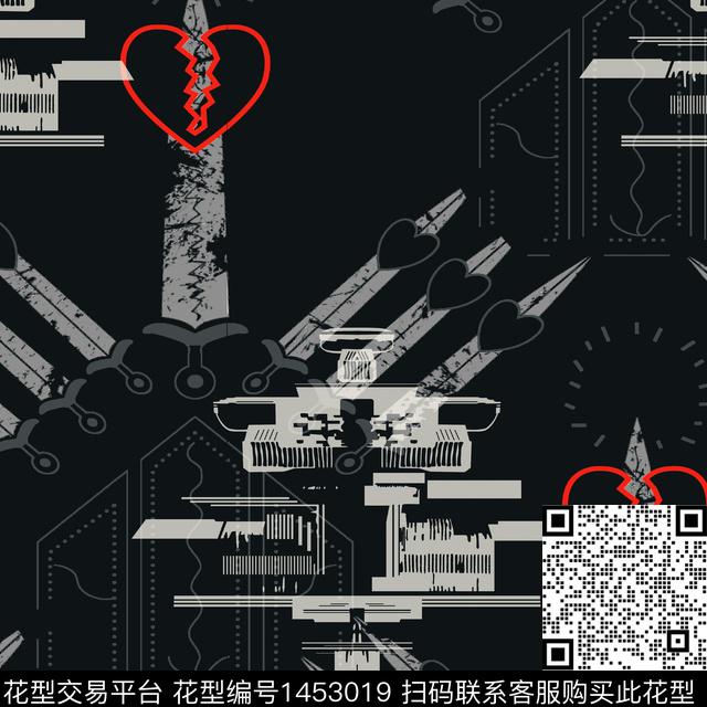 格子字母男装满版花数码印花华亿平台下载（图片编号: 1453019） - 瓦栏（Walan）