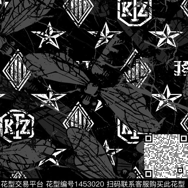 格子字母男装满版花数码印花华亿平台下载（图片编号: 1453020） - 瓦栏（Walan）