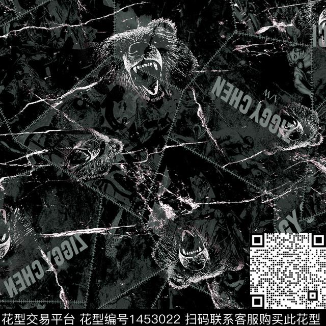 格子字母男装满版花数码印花华亿平台下载（图片编号: 1453022） - 瓦栏（Walan）