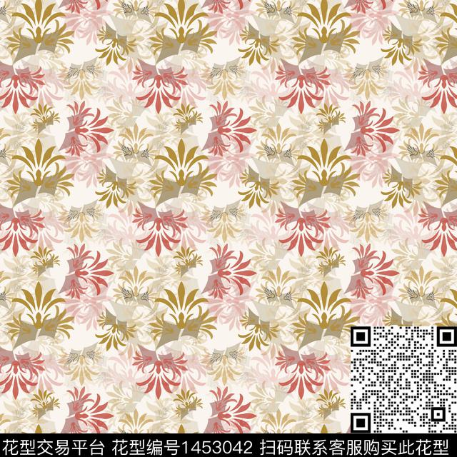 花卉大牌风小碎花传统印花华亿平台下载（图片编号: 1453042） - 瓦栏（Walan）