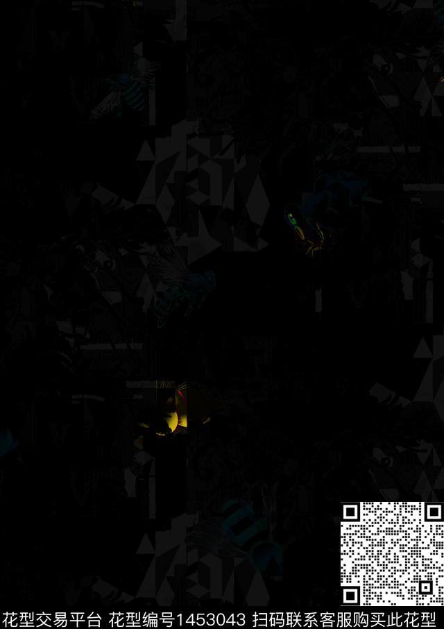 格子字母男装满版花数码印花华亿平台下载（图片编号: 1453043） - 瓦栏（Walan）