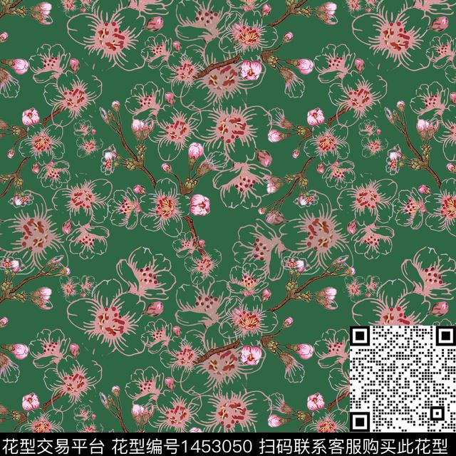 花卉大牌风小碎花传统印花华亿平台下载（图片编号: 1453050） - 瓦栏（Walan）