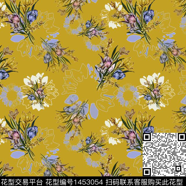 花卉大牌风小碎花传统印花华亿平台下载（图片编号: 1453054） - 瓦栏（Walan）