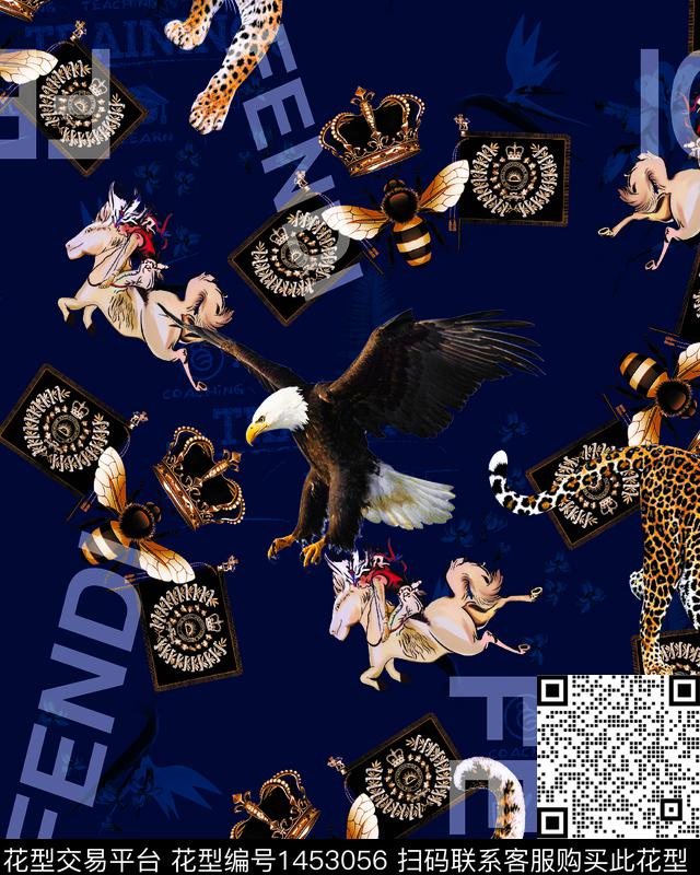 格子字母男装满版花数码印花华亿平台下载（图片编号: 1453056） - 瓦栏（Walan）