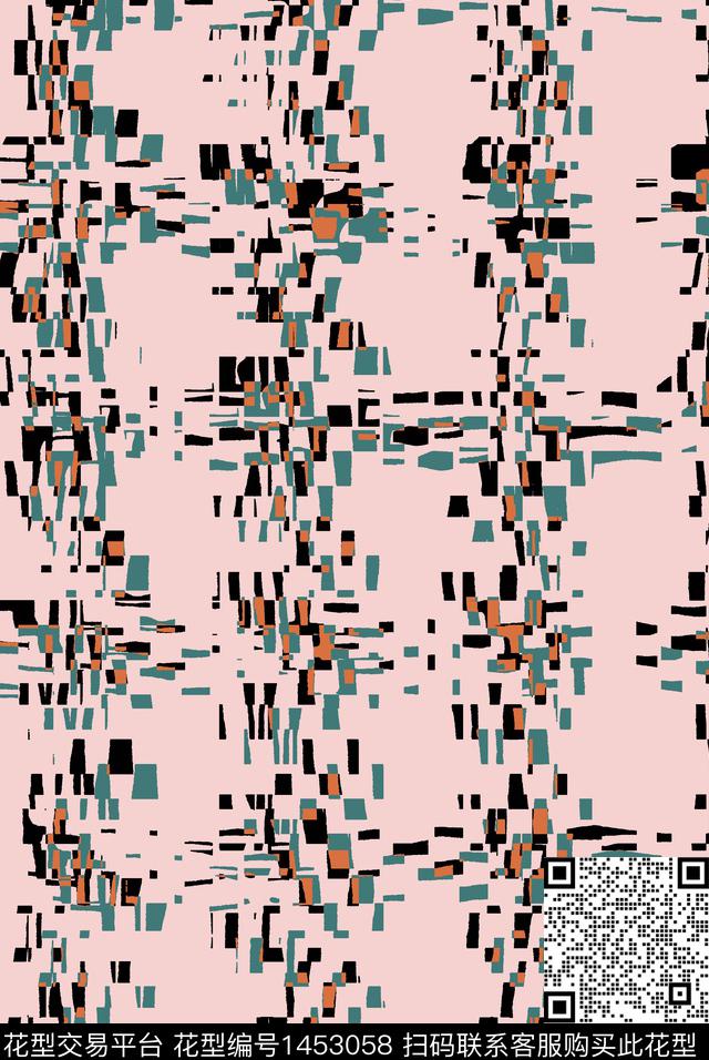 格子几何条纹数码印花华亿平台下载（图片编号: 1453058） - 瓦栏（Walan）