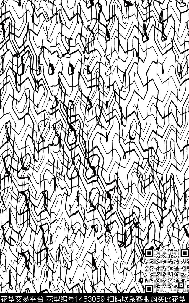 格子几何抽象传统印花华亿平台下载（图片编号: 1453059） - 瓦栏（Walan）
