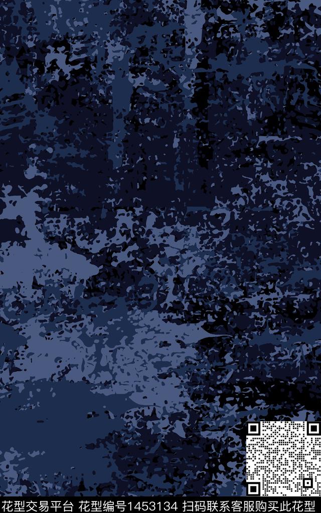 肌理满版散花抽象男装传统印花华亿平台下载（图片编号: 1453134） - 瓦栏（Walan）