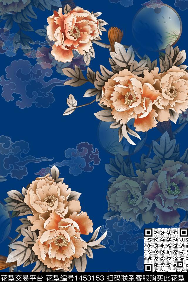 中国风真丝香云纱数码印花华亿平台下载（图片编号: 1453153） - 瓦栏（Walan）