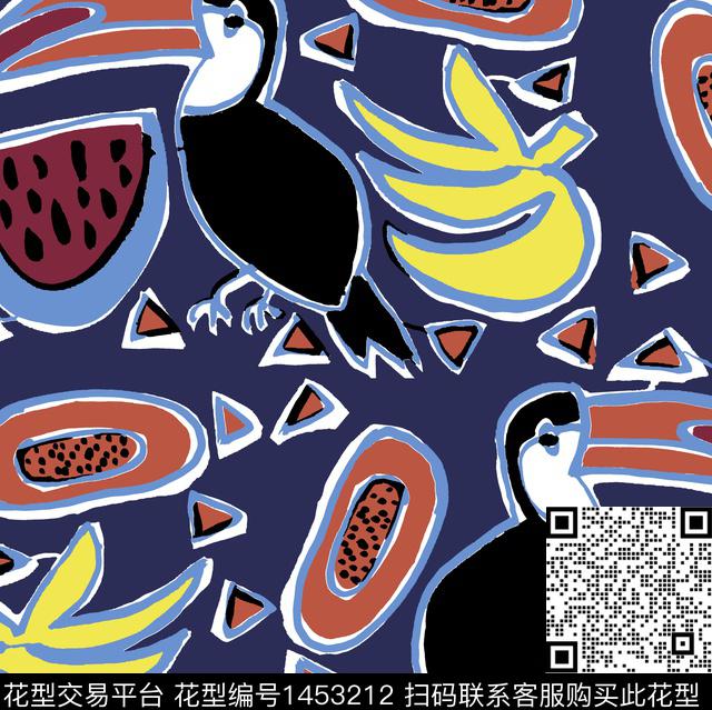 眼睛字母鸟传统印花华亿平台下载（图片编号: 1453212） - 瓦栏（Walan）