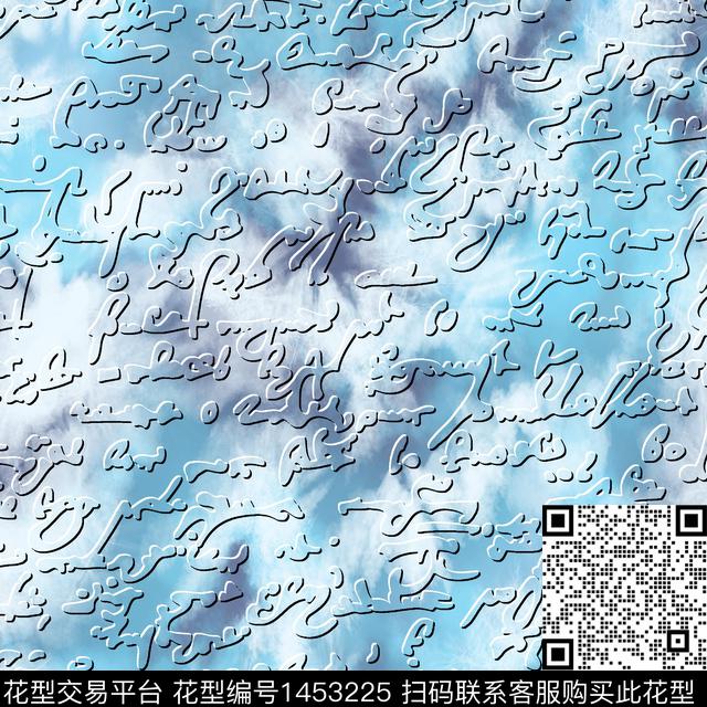 趋势华亿平台字母几何数码印花华亿平台下载（图片编号: 1453225） - 瓦栏（Walan）