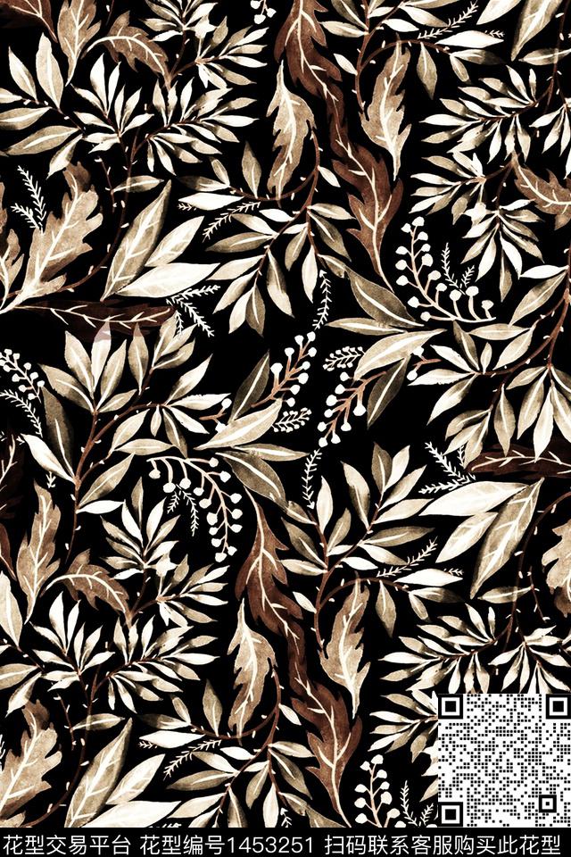 清爽底花卉花卉大牌风数码印花华亿平台下载（图片编号: 1453251） - 瓦栏（Walan）