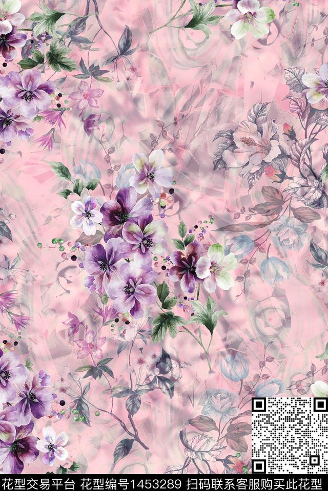 女装花卉雪纺数码印花华亿平台下载（图片编号: 1453289） - 瓦栏（Walan）