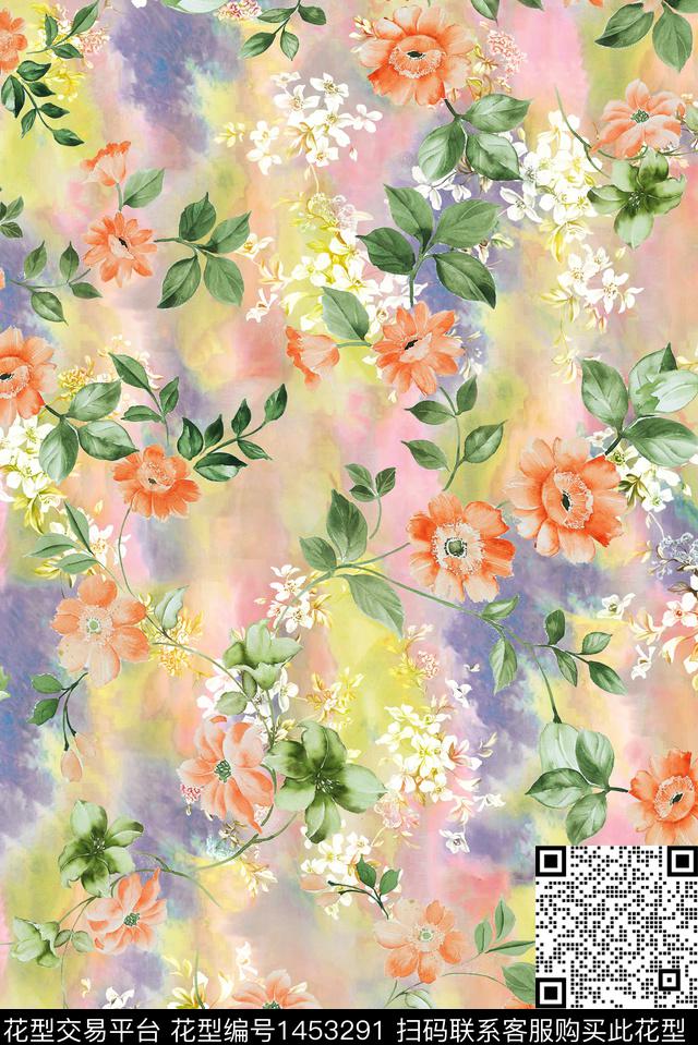 绿植树叶女装花卉数码印花华亿平台下载（图片编号: 1453291） - 瓦栏（Walan）