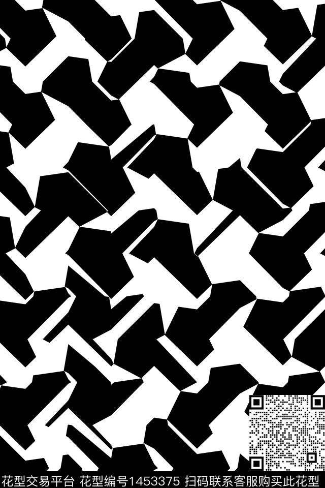 格子几何大牌风传统印花华亿平台下载（图片编号: 1453375） - 瓦栏（Walan）