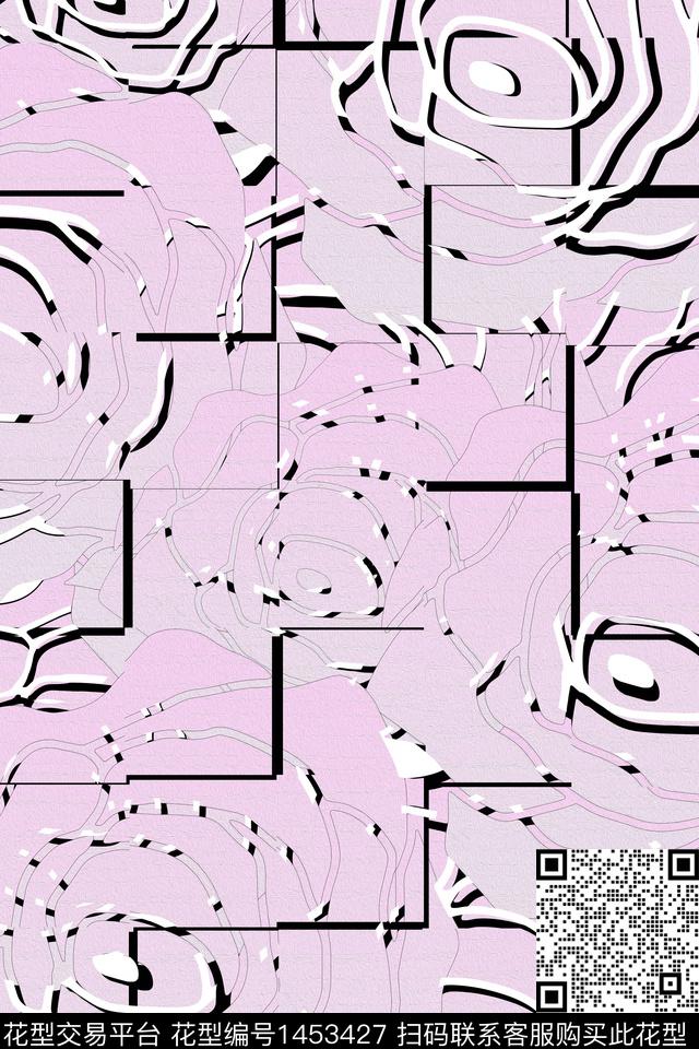 定位花几何花卉传统印花华亿平台下载（图片编号: 1453427） - 瓦栏（Walan）