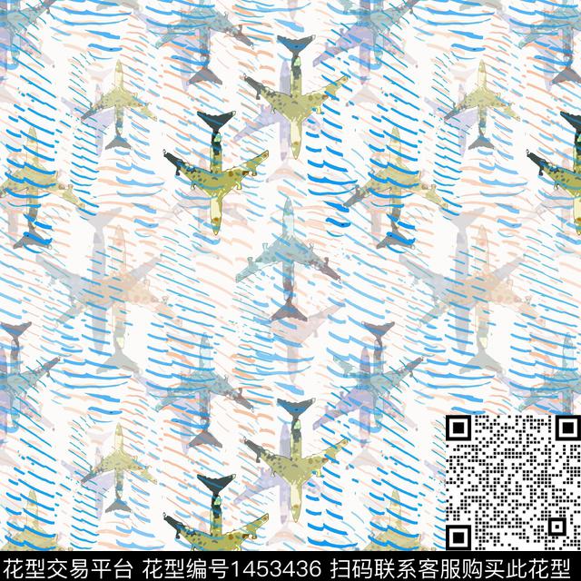 几何飞机条纹传统印花华亿平台下载（图片编号: 1453436） - 瓦栏（Walan）