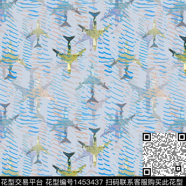 几何飞机条纹传统印花华亿平台下载（图片编号: 1453437） - 瓦栏（Walan）