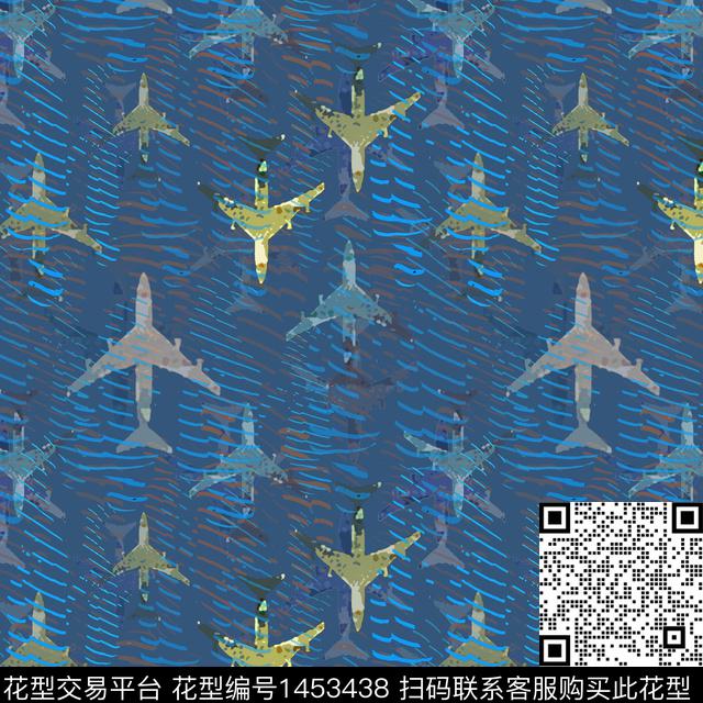 几何飞机条纹传统印花华亿平台下载（图片编号: 1453438） - 瓦栏（Walan）