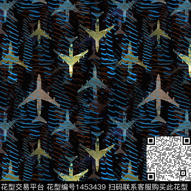 几何飞机条纹传统印花华亿平台下载（图片编号: 1453439） - 瓦栏（Walan）