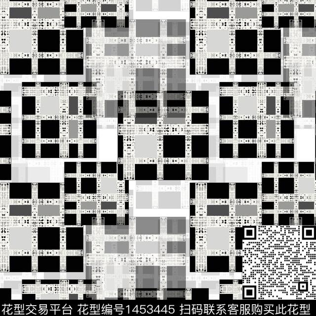 格子几何大牌风数码印花华亿平台下载（图片编号: 1453445） - 瓦栏（Walan）