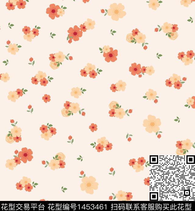 花卉小清新小碎花数码印花华亿平台下载（图片编号: 1453461） - 瓦栏（Walan）
