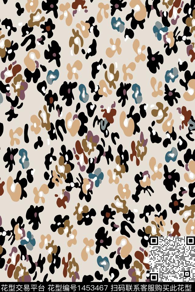 几何豹纹动物纹数码印花华亿平台下载（图片编号: 1453467） - 瓦栏（Walan）