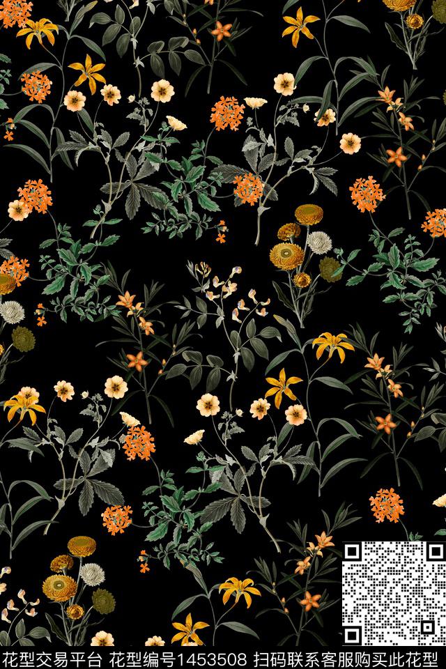 民族花卉花卉大牌风数码印花华亿平台下载（图片编号: 1453508） - 瓦栏（Walan）