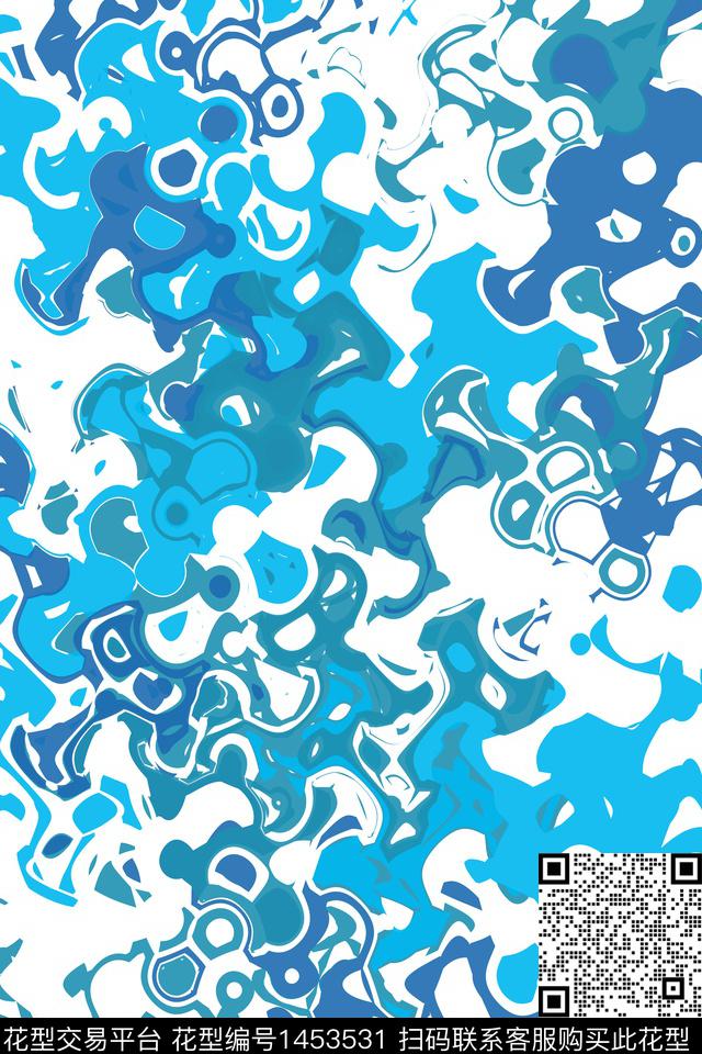 肌理几何大牌风数码印花华亿平台下载（图片编号: 1453531） - 瓦栏（Walan）