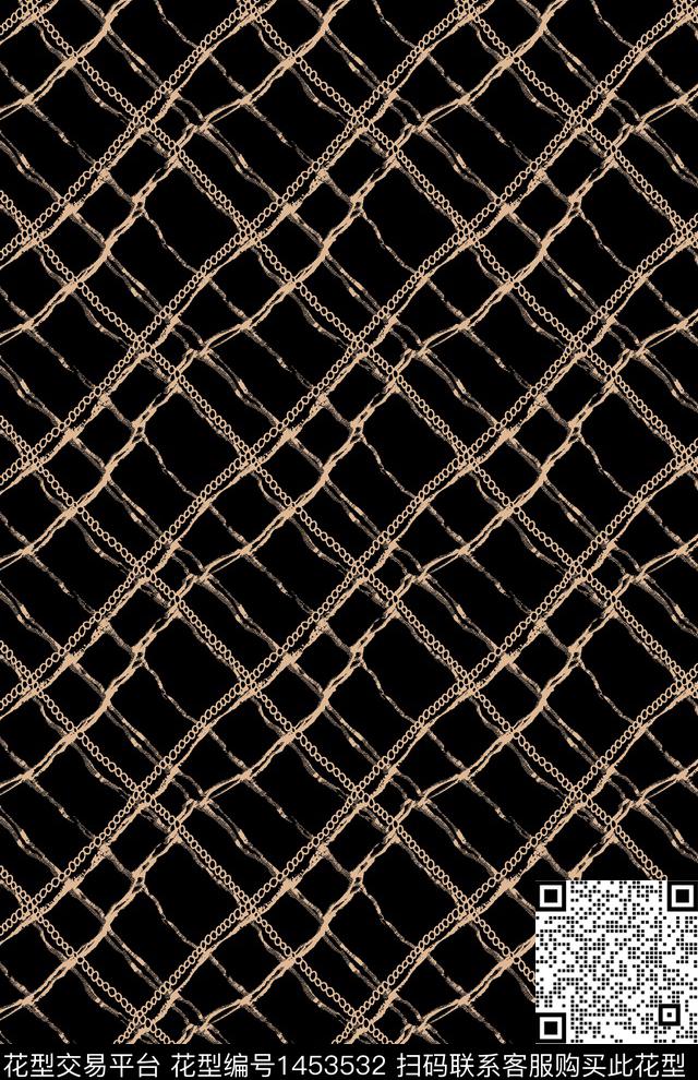 连衣裙几何大牌风数码印花华亿平台下载（图片编号: 1453532） - 瓦栏（Walan）