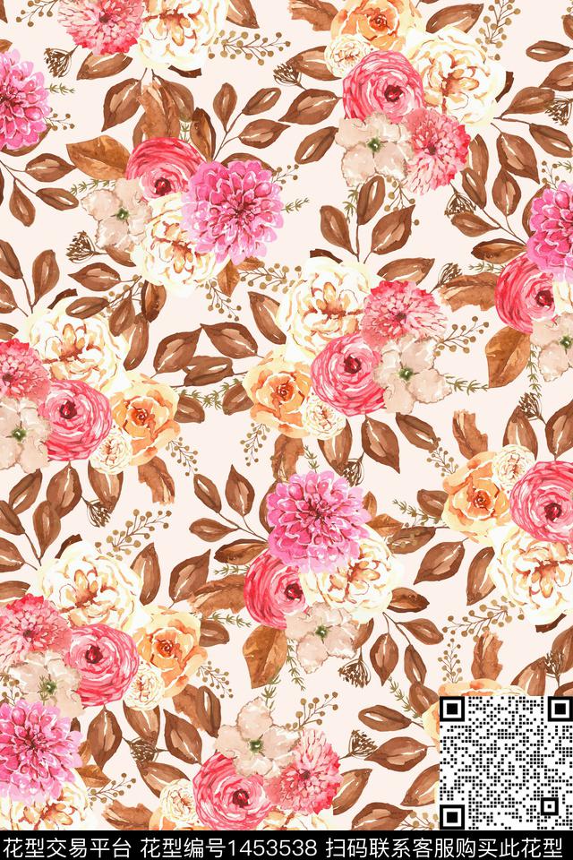 女装花卉大牌风数码印花华亿平台下载（图片编号: 1453538） - 瓦栏（Walan）