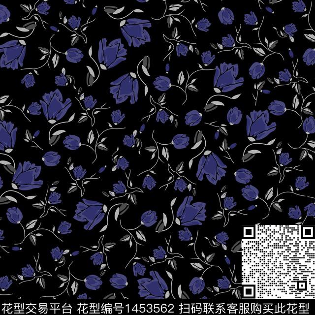 花卉满版散花传统华亿平台传统印花华亿平台下载（图片编号: 1453562） - 瓦栏（Walan）