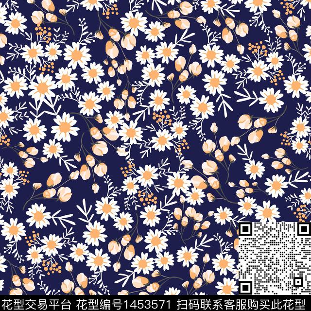 花卉满版散花传统华亿平台传统印花华亿平台下载（图片编号: 1453571） - 瓦栏（Walan）