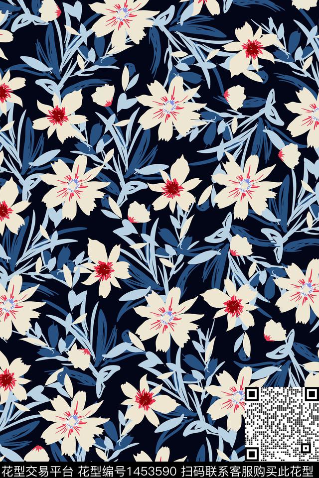 女装花卉大牌风数码印花华亿平台下载（图片编号: 1453590） - 瓦栏（Walan）