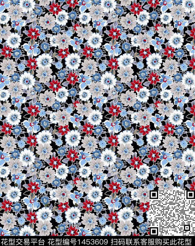 时尚简约花卉传统印花华亿平台下载（图片编号: 1453609） - 瓦栏（Walan）