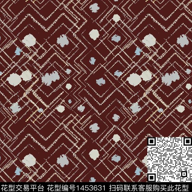 线条几何大牌风传统印花华亿平台下载（图片编号: 1453631） - 瓦栏（Walan）