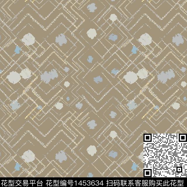 线条几何大牌风传统印花华亿平台下载（图片编号: 1453634） - 瓦栏（Walan）