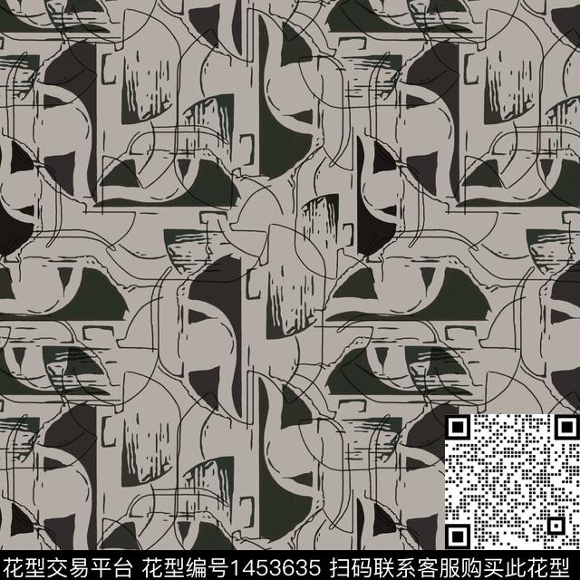 线条几何大牌风传统印花华亿平台下载（图片编号: 1453635） - 瓦栏（Walan）