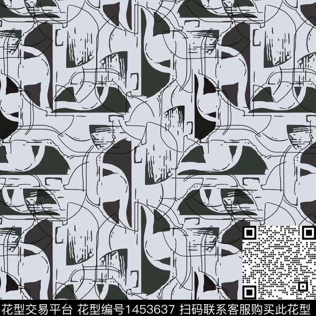 线条几何大牌风传统印花华亿平台下载（图片编号: 1453637） - 瓦栏（Walan）