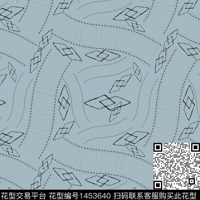 线条几何大牌风传统印花华亿平台下载（图片编号: 1453640） - 瓦栏（Walan）