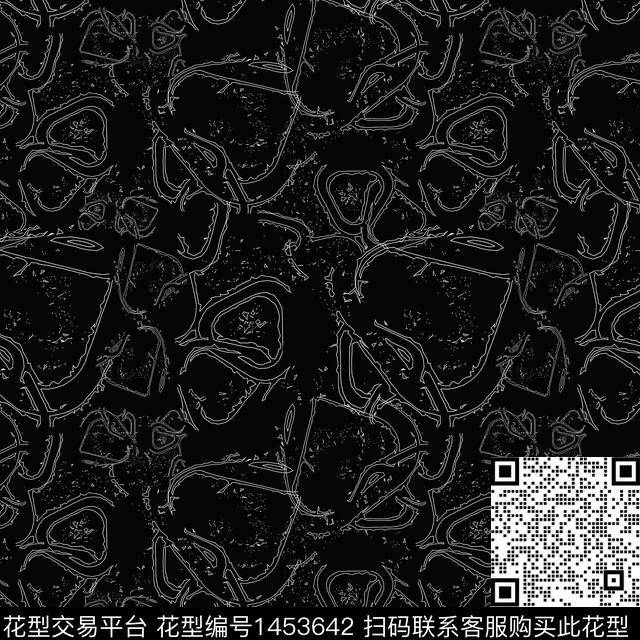 线条大牌风抽象传统印花华亿平台下载（图片编号: 1453642） - 瓦栏（Walan）