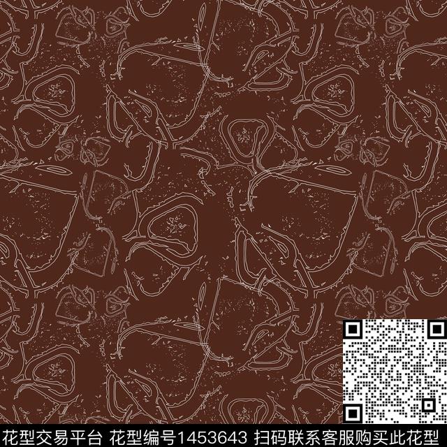 线条大牌风抽象传统印花华亿平台下载（图片编号: 1453643） - 瓦栏（Walan）