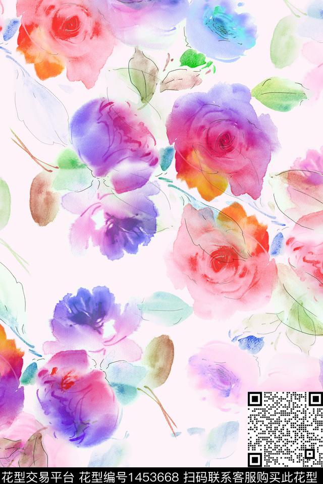 花卉大牌风年轻女性数码印花华亿平台下载（图片编号: 1453668） - 瓦栏（Walan）