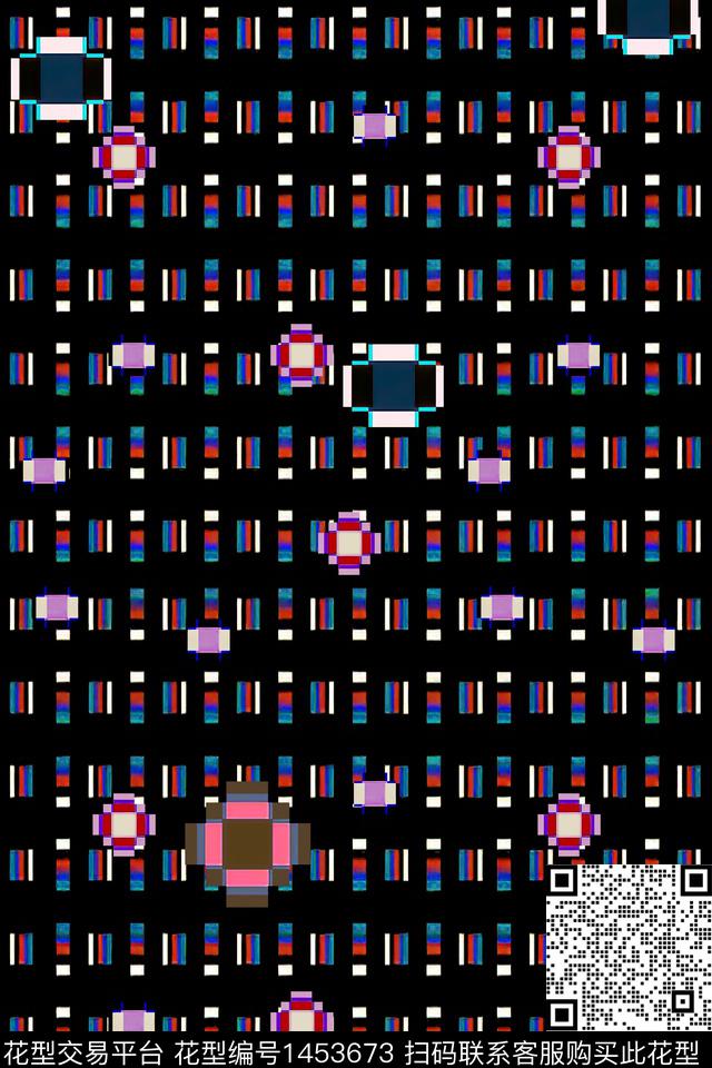 几何民族风大牌风数码印花华亿平台下载（图片编号: 1453673） - 瓦栏（Walan）