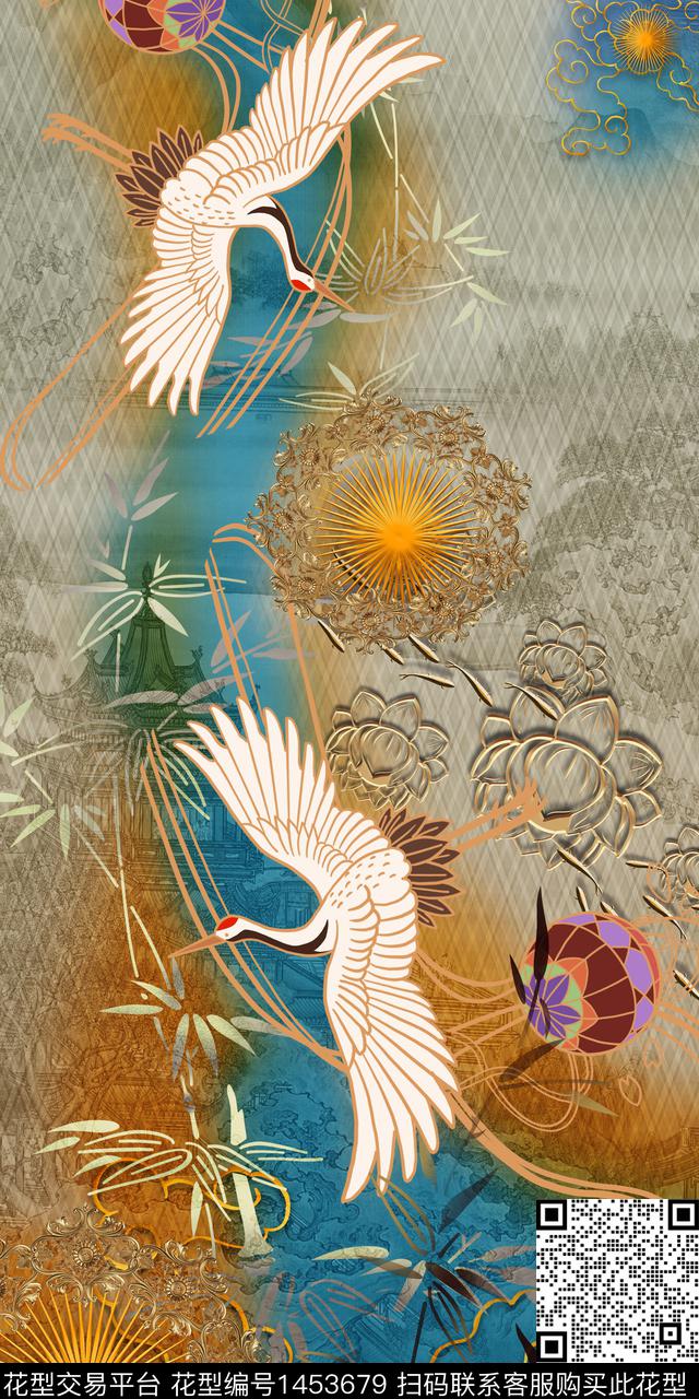 定位花数码华亿平台香云纱数码印花华亿平台下载（图片编号: 1453679） - 瓦栏（Walan）