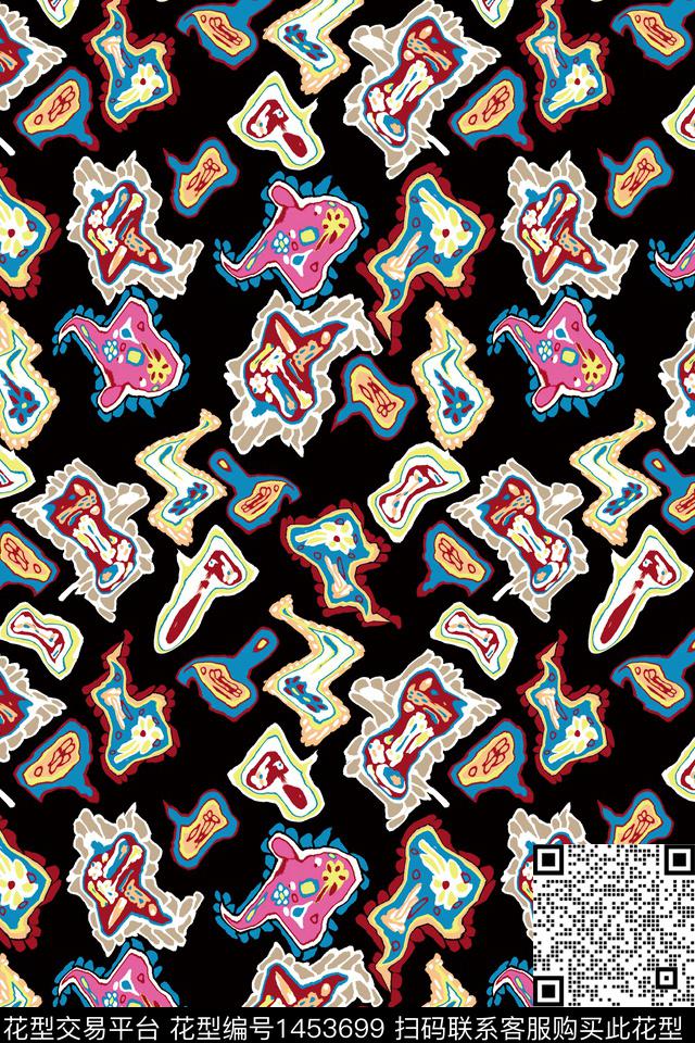 几何抽象小碎花数码印花华亿平台下载（图片编号: 1453699） - 瓦栏（Walan）