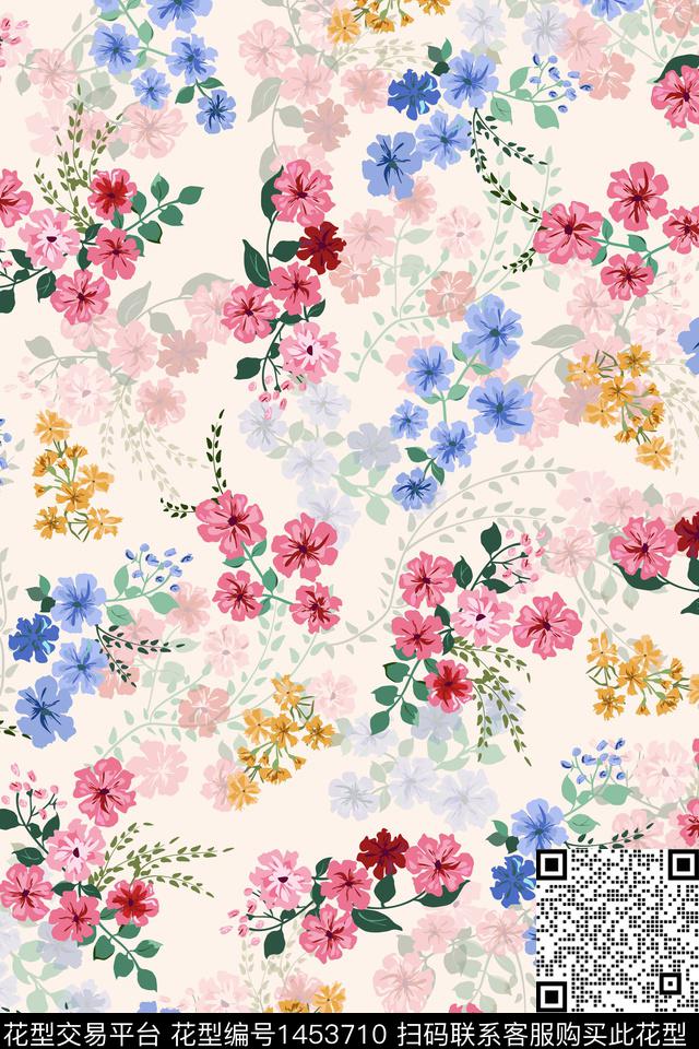 花卉大牌风小碎花数码印花华亿平台下载（图片编号: 1453710） - 瓦栏（Walan）
