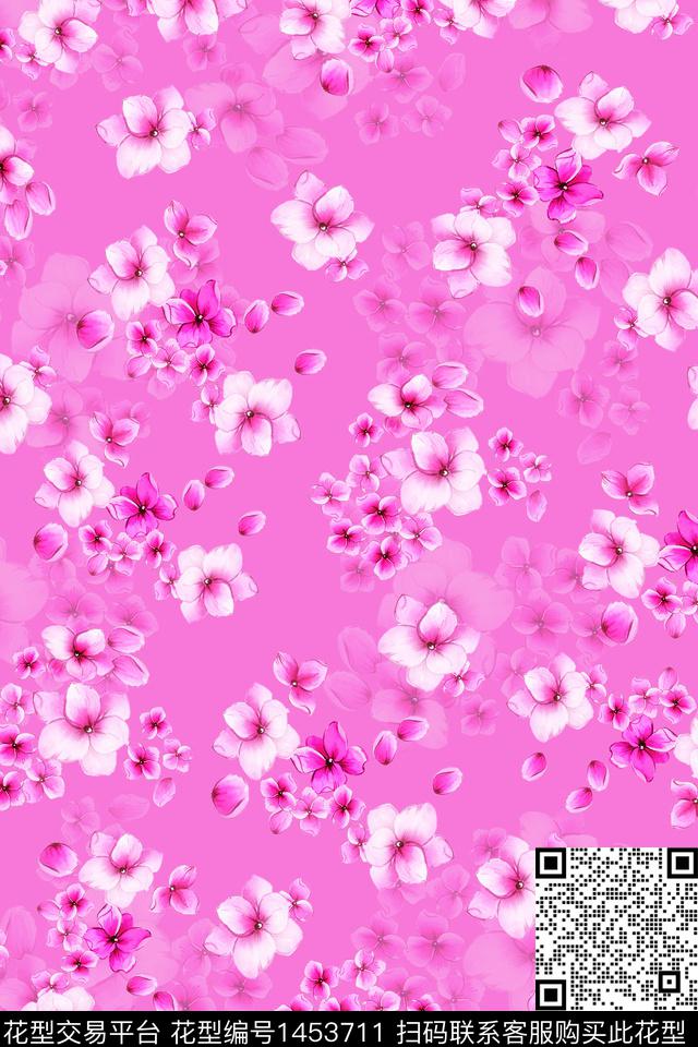 花卉大牌风桃花数码印花华亿平台下载（图片编号: 1453711） - 瓦栏（Walan）