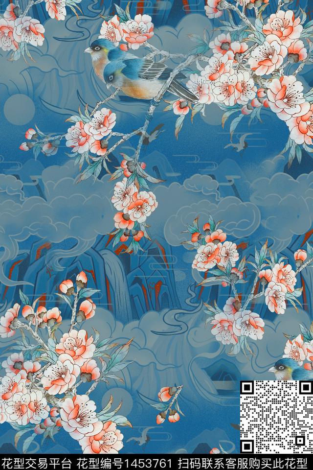 中国风真丝香云纱数码印花华亿平台下载（图片编号: 1453761） - 瓦栏（Walan）