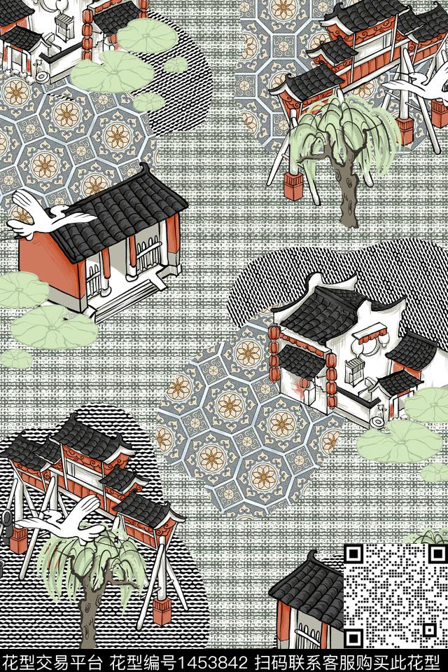 格子童装女装数码印花华亿平台下载（图片编号: 1453842） - 瓦栏（Walan）